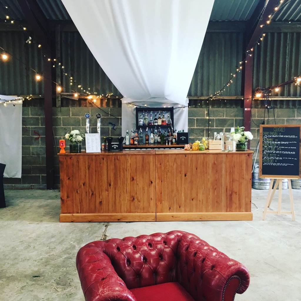 rustic mobile bar hire whirlow hall farm wedding