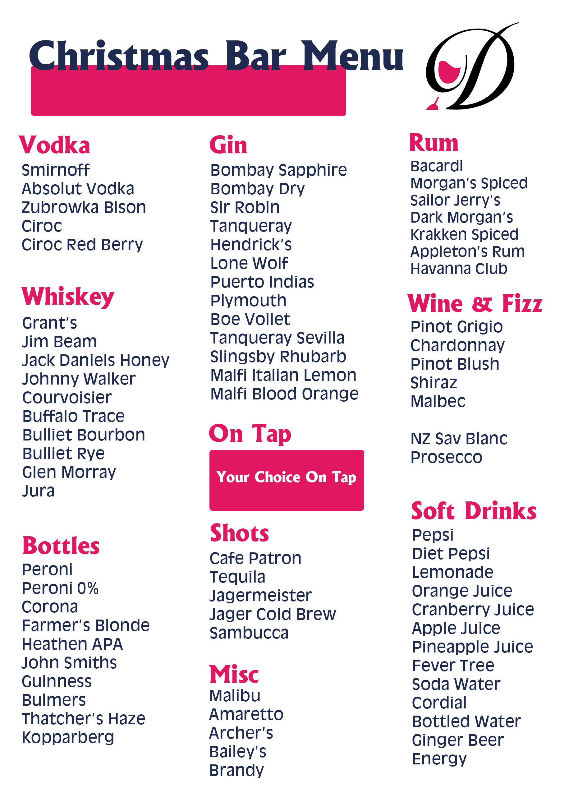 Christmas party mobile bar